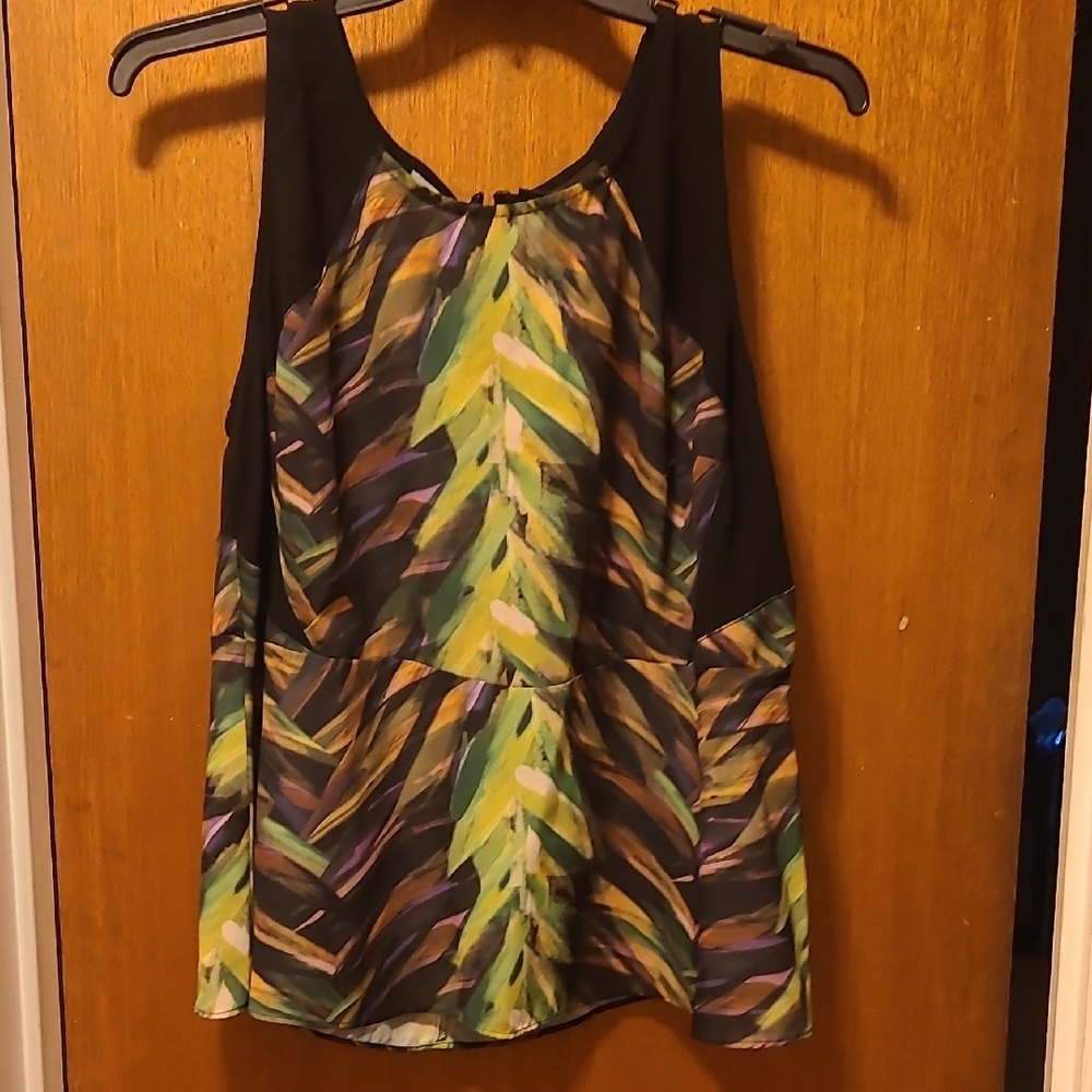 Brown and Black Graphic Tank Top with Relaxed Fit